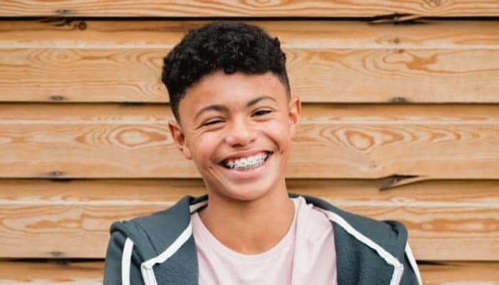 teen patient wearing braces